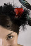 Black and Red Feather Headband